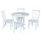 International Concepts 36 in. Solid Wood Round Extension Dining Table with 4 Dining Chairs in White K08-36RXT-23B-C613-4 - alternate 1